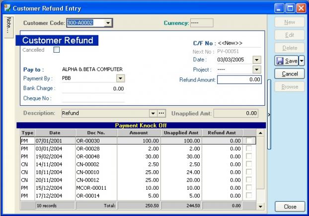Module : Customer (AR) - MYSOFTEX SDN BHD