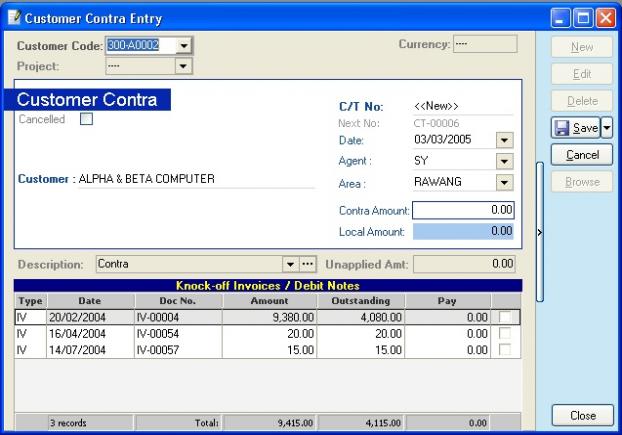 Module : Customer (AR) - MYSOFTEX SDN BHD