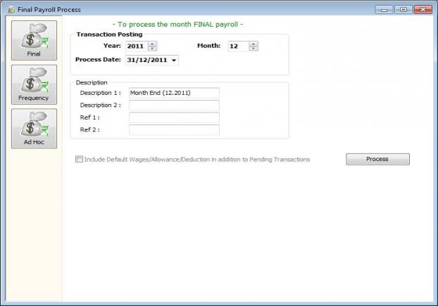 SQL Payroll software : PROCESS PAYROLL - MYSOFTEX SDN BHD